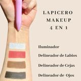 DELINEADOR 4 EN 1 (Iluminador, Delineador de labios, Delineador de ojos, Lápiz de ceja)